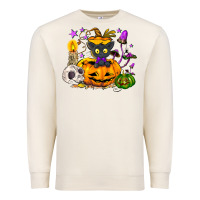 Sandshell Black cat pumpkin Premium Sweatshirt - NancyCooperArtShop