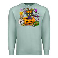 Seafoam Black cat pumpkin Premium Sweatshirt - NancyCooperArtShop
