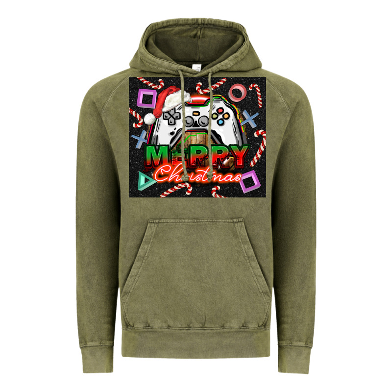 Gamer Merry Christmas Vintage Hoodie by NancyCooperArtShop | Teevron