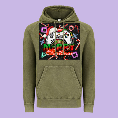 Gamer Merry Christmas Vintage Hoodie Designed By Nancycooperartshop