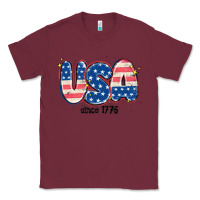 Burgundy usa since 1776 Classic Tee - MaliasSmallBusiness