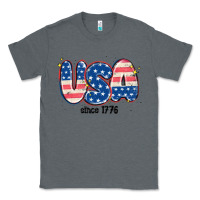 Charcoal Heather usa since 1776 Classic Tee - MaliasSmallBusiness