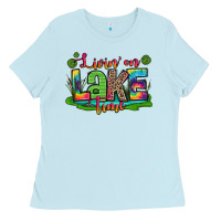 Baby Blue living on lake time Ladies Tee - Zillion Design Studio