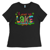Black living on lake time Ladies Tee - Zillion Design Studio