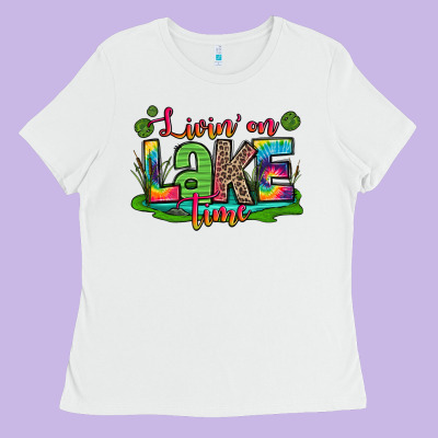 Living On Lake Time Ladies Tee Designed By Zillion Design Studio