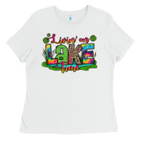 White living on lake time Ladies Tee - Zillion Design Studio