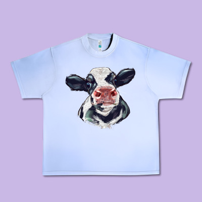 Holstein Calf Face Urban Heavy Tee Designed By Lillyallendesigns