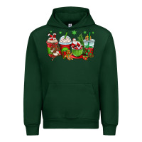 Forest Green christmas santa claus coffee cups Urban Hoodie - OliviaCreatesArt