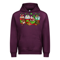 Mauve Wine christmas santa claus coffee cups Urban Hoodie - OliviaCreatesArt