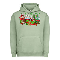 Pigment Oil Green christmas santa claus coffee cups Urban Hoodie - OliviaCreatesArt