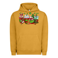 Pigment Peanut Butter christmas santa claus coffee cups Urban Hoodie - OliviaCreatesArt