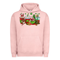 Pigment Salmon christmas santa claus coffee cups Urban Hoodie - OliviaCreatesArt