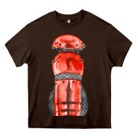 Chocolate Brown red leg guard fa element Heavy Core Tee - FaDigitalArtStudio