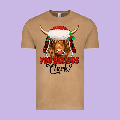 You Serious Clark Highland Cow Vintage Tee Designed By Jasminsmagicworld