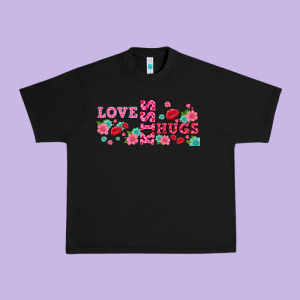 Floral Love And Kiss Urban Heavy Tee Designed By Adodesignshop
