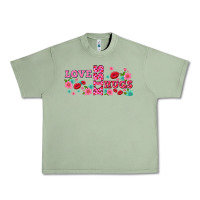 Oil Green floral love and kiss Urban Heavy Tee - AdoDesignShop