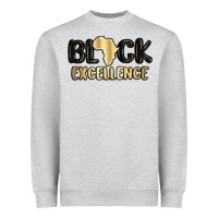 Heather Grey black excellence Heavyweight Sweatshirt - MaliasSmallBusiness