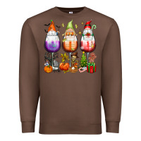 Chestnut Hallothanksmas wine glasses and gnomes Premium Sweatshirt - texasbilliewilder