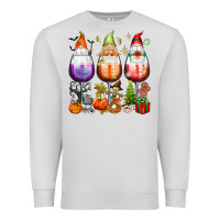 Dove Grey Hallothanksmas wine glasses and gnomes Premium Sweatshirt - texasbilliewilder
