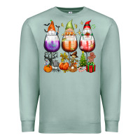 Seafoam Hallothanksmas wine glasses and gnomes Premium Sweatshirt - texasbilliewilder
