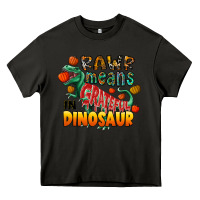 Asphalt rawr means grateful in dinosaur Heavy Core Tee - CowhideDigitalArt