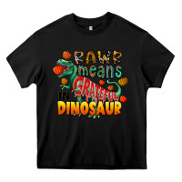 Black rawr means grateful in dinosaur Heavy Core Tee - CowhideDigitalArt