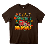 Chocolate Brown rawr means grateful in dinosaur Heavy Core Tee - CowhideDigitalArt