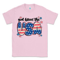 Bubblegum Pink god bless america Classic Tee - MaliasSmallBusiness