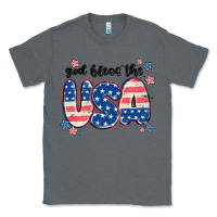 Charcoal Heather god bless america Classic Tee - MaliasSmallBusiness