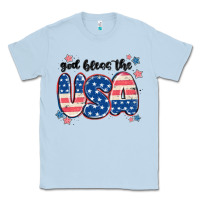 Dusty Blue god bless america Classic Tee - MaliasSmallBusiness