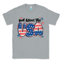 Heather Grey god bless america Classic Tee - MaliasSmallBusiness
