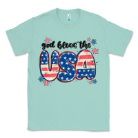 Seafoam god bless america Classic Tee - MaliasSmallBusiness