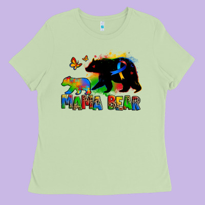 Mama Bear Autism Ladies Tee Designed By Zillion Design Studio