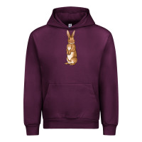 Mauve Wine Bunny Easter Urban Hoodie - OliviaCreatesArt