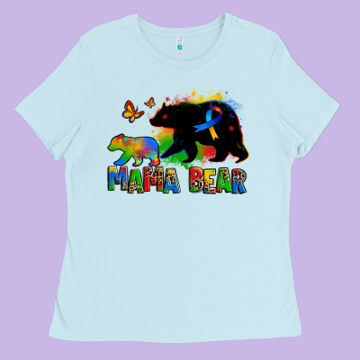 Mama Bear Autism Ladies Tee Designed By Zillion Design Studio