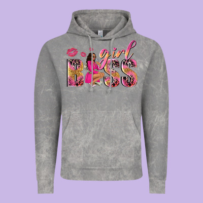 Girl Boss Afro Black Woman Vintage Hoodie Designed By Nancycooperartshop