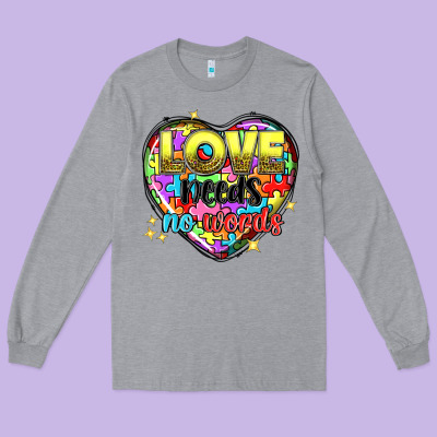 Love Needs No Words Long Sleeve Tee Designed By Nancycooperartshop