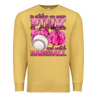 Antique Gold In October We Wear Pink and Watch Baseball Premium Sweatshirt - texasbilliewilder