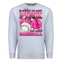 Heather Grey In October We Wear Pink and Watch Baseball Premium Sweatshirt - texasbilliewilder