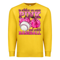Lemon In October We Wear Pink and Watch Baseball Premium Sweatshirt - texasbilliewilder