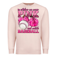 Pale Pink In October We Wear Pink and Watch Baseball Premium Sweatshirt - texasbilliewilder