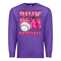 Purple In October We Wear Pink and Watch Baseball Premium Sweatshirt - texasbilliewilder