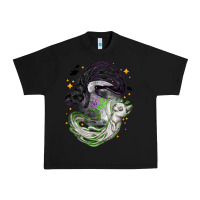 Black Magical cats ghost with moon Halloween Urban Heavy Tee - NancyCooperArtShop