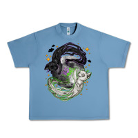 Pebble Blue Magical cats ghost with moon Halloween Urban Heavy Tee - NancyCooperArtShop