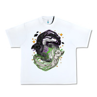 White Magical cats ghost with moon Halloween Urban Heavy Tee - NancyCooperArtShop