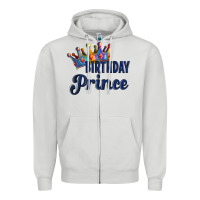 Dove Grey birthday prince Zipper Hoodie - Artiststas