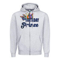 Heather Grey birthday prince Zipper Hoodie - Artiststas