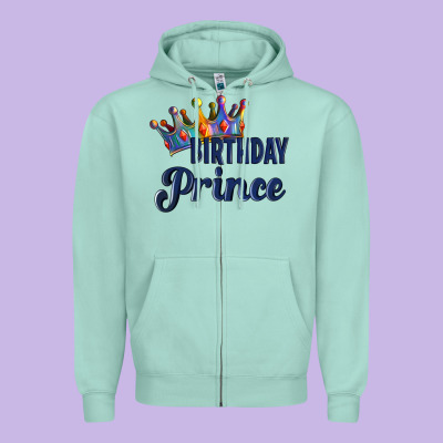 Birthday Prince Zipper Hoodie Designed By Artiststas