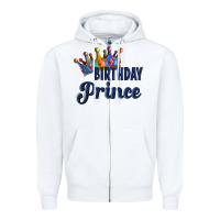 White birthday prince Zipper Hoodie - Artiststas