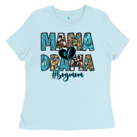 Baby Blue mama of drama boy mom Ladies Tee - Zillion Design Studio